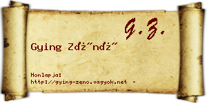 Gying Zénó névjegykártya